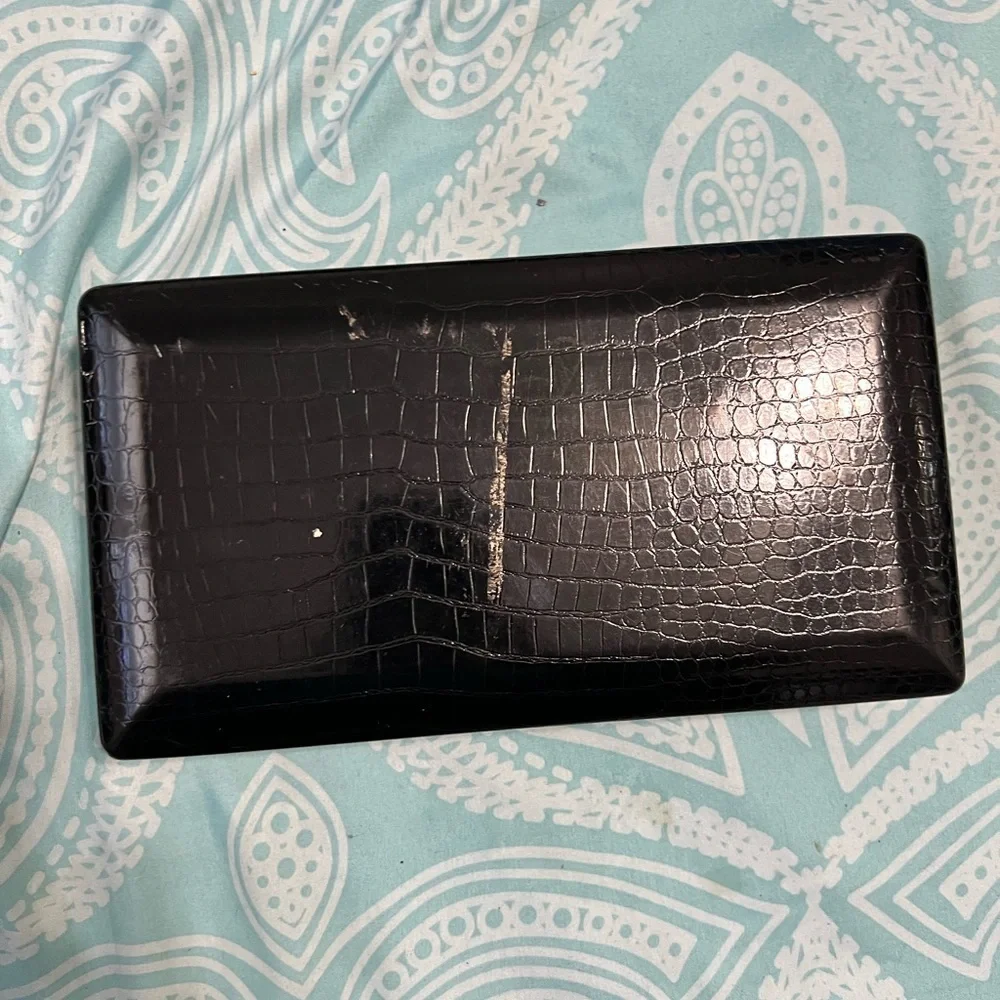 Vintage Black Embossed Clutch Jewelry Box